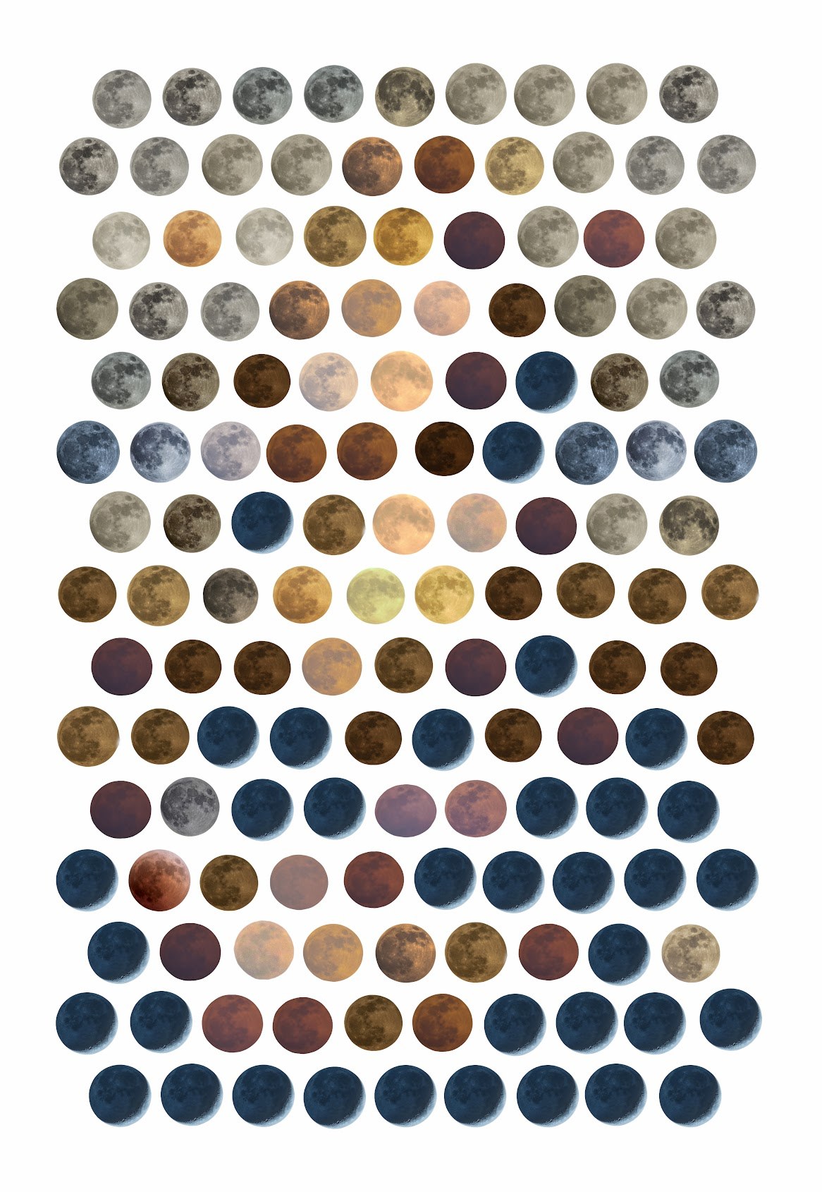 صورة توحي بلوحة الموناليزا الشهيرة مصنوعة من تراصف أقراص قمريّة بألوان متعدّدة كبكسلات لتصنع الصورة الكاملة.
